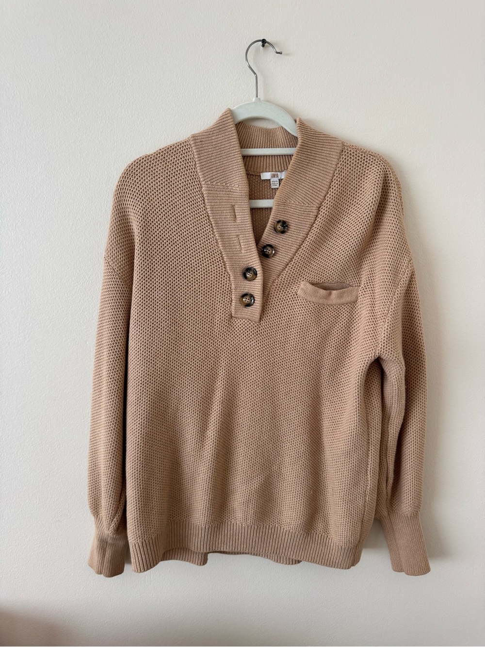Lunya Cottonsilk™ Pocket Henley - Oat Marl - Picture 5 of 6